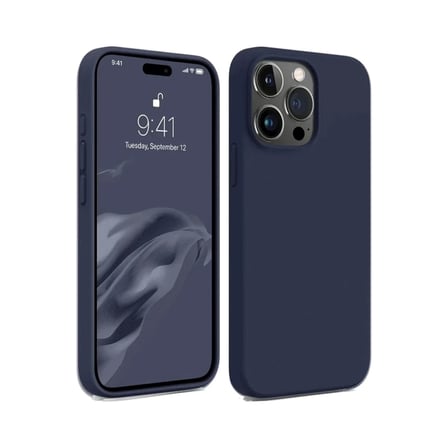 EN-CAG iPhone 15 Pro Max Uyumlu Kılıf First Silikon - Lacivert BSS