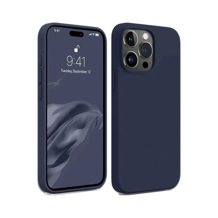 EN-CAG iPhone 15 Pro Max Uyumlu Kılıf First Silikon - Lacivert BSS