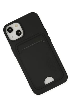 EN-CAG iPhone 14 Plus Uyumlu Kılıf Kelvin Kartvizitli Silikon - Siyah BSS