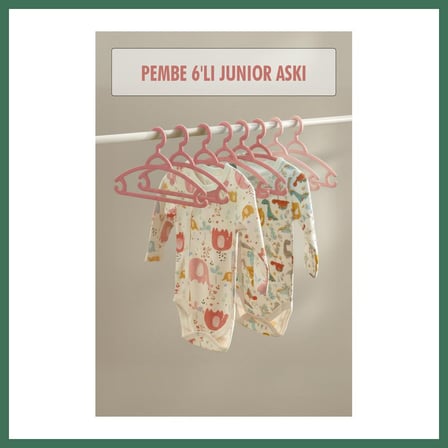 EN-CAG 6?lı Bebek Askısı & Bebek Gardırop Askısı Pembe Set BSS