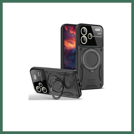 EN-CAG Redmi Note 13 Pro Plus Joy Lens Standlı Kapak - Siyah BSS