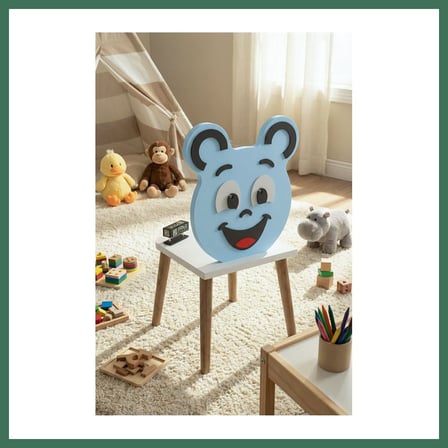 EN-CAG Happy Face Çocuk Sandalyesi Mavi BSS