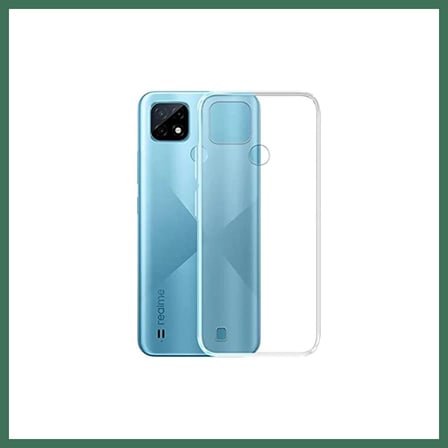 EN-CAG Realme C21 Uyumlu Kılıf Deluxe 2mm Şeffaf Silikon - Şeffaf BSS