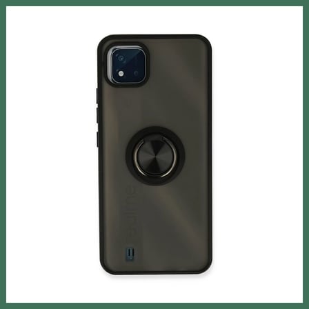 EN-CAG Realme C11 2021 Uyumlu Kılıf Montreal Yüzüklü Silikon Kapak - Siyah BSS