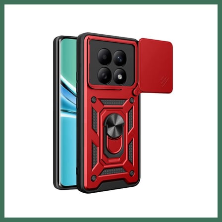 EN-CAG Redmi Note 15 4G Uyumlu Pars Lens Yüzüklü Silikon - Kırmızı BSS