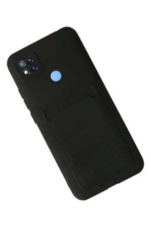 EN-CAG Redmi 9C Uyumlu Kılıf Kelvin Kartvizitli Silikon - Siyah BSS