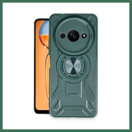 EN-CAG Redmi A3 4G Uyumlu Kılıf Lincoln Silikon - Koyu Yeşil BSS