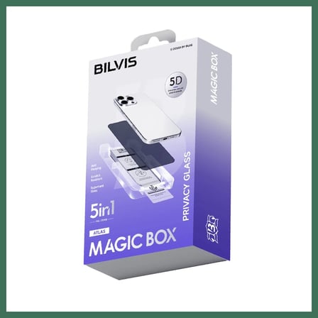 EN-CAG iPhone 16 Pro Max Uyumlu Bilvis 5in1 5D Magic Hayalet Cam Ekran Koruyucu - Siyah BSS