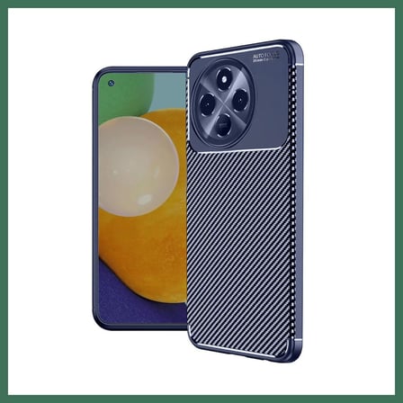 EN-CAG Tecno Spark 30 Pro Uyumlu Kılıf Auto Focus Karbon Kapak - Lacivert BSS