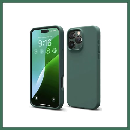 EN-CAG iPhone 16 Pro Max Uyumlu Kılıf First Silikon - Koyu Yeşil BSS
