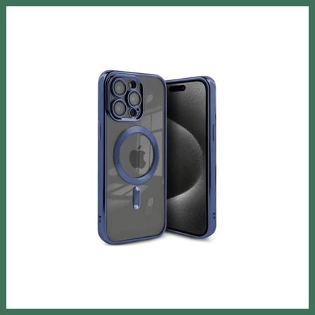 EN-CAG iPhone 15 Pro Max Uyumlu Kılıf Kross Magneticsafe Kapak - Lacivert BSS