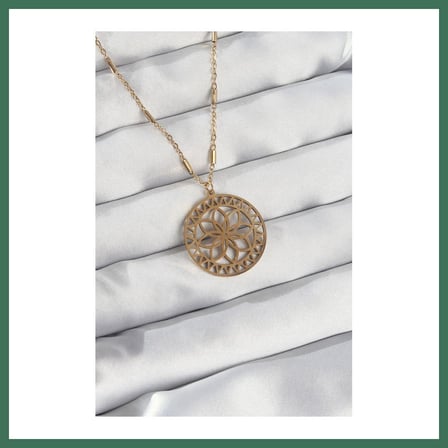 EN-CAG 316L Çelik Zincir Gold Renk Lotus Model Kolye BSS