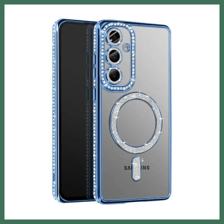 EN-CAG Samsung Galaxy S26 Plus Uyumlu Joke Simli Magneticsafe Kılıf - Mavi BSS