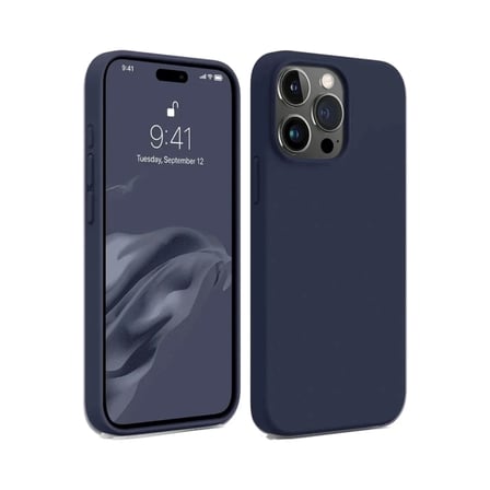 EN-CAG iPhone 15 Pro Uyumlu Kılıf First Silikon - Lacivert BSS