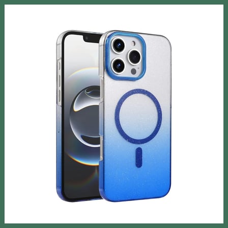 EN-CAG iPhone 16 Pro Max Uyumlu Glossy Magsafe Kapak - Mavi BSS
