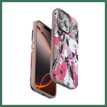 EN-CAG Onegif iPhone 14 Pro Uyumlu Flower Series Magsafe Kapak - Pembe BSS