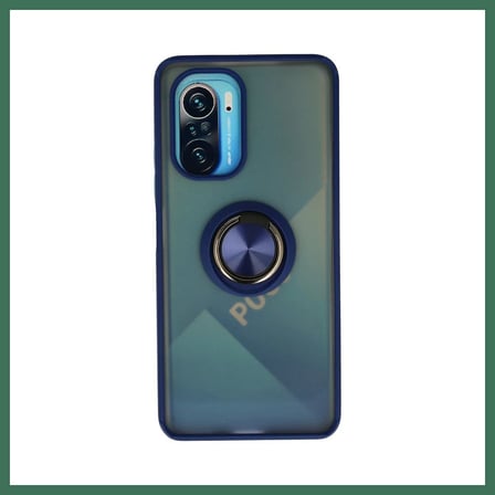 EN-CAG Redmi K40 Uyumlu Kılıf Montreal Yüzüklü Silikon Kapak - Lacivert BSS