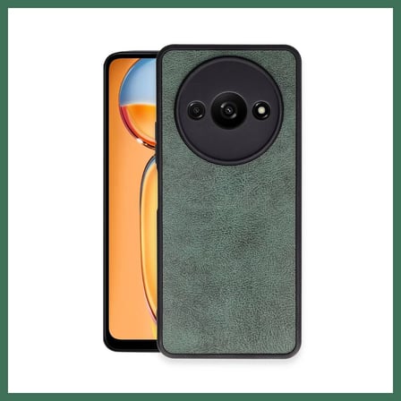 EN-CAG Redmi A3 4G Uyumlu Kılıf Aras Deri Kapak - Koyu Yeşil BSS