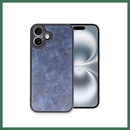 EN-CAG iPhone 16 Plus Uyumlu Kılıf Aras Deri Kapak - Lacivert BSS