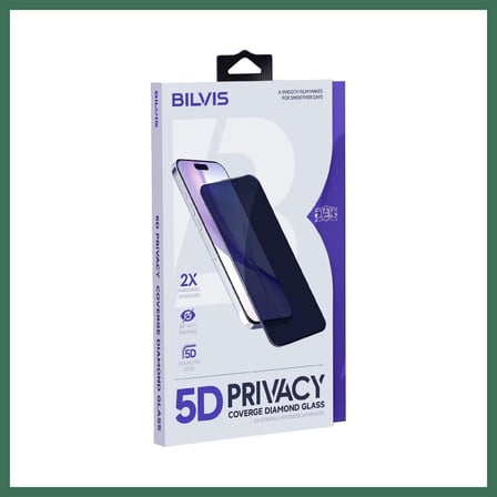 EN-CAG iPhone 17 Pro Uyumlu Bilvis 5D Privacy Diamond Hayalet Cam Ekran Koruyucu BSS