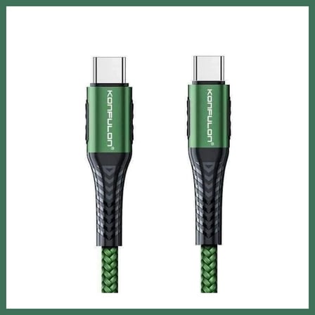 EN-CAG Konfulon DC43 Type-C to Type-C 1M Örgü 60W Hızlı Şarj Kablo - Yeşil BSS