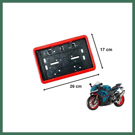 EN-CAG Çerçeveli Dikdörtgen Plakalık Plaka Altlığı Kırmızı 26X17cm 1 Adet BSS