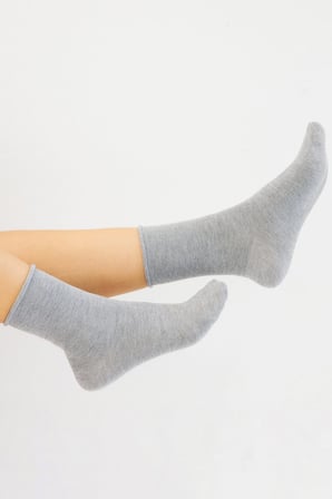 Bambu Kadın Lastiksiz Gri Soket Dikişsiz Premium Çorap İz Bırakmaz - Sıkmayan Çorap