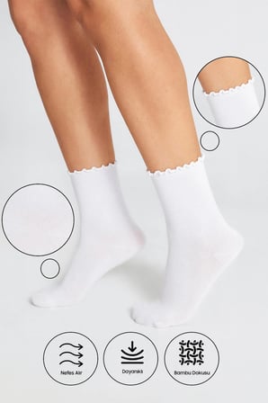 Bambu Kadın Lastiksiz Soket Dikişsiz Premium Çorap 3'Lü Asorti Paket Sıkmayan Çorap / İ̇Z Bırakmaz