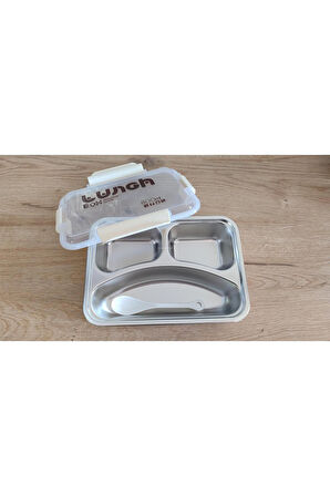 Hybrid Bento Box - 800ml, Plastik Gövde, Paslanmaz Çelik Bölmeler, Çok Amaçlı Lunch Box 2349 pembe