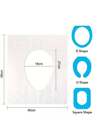 Tek Kullanımlık Hijyenik Klozet Kapağı Örtüsü 50 Adet Seyahat İçin İdeal