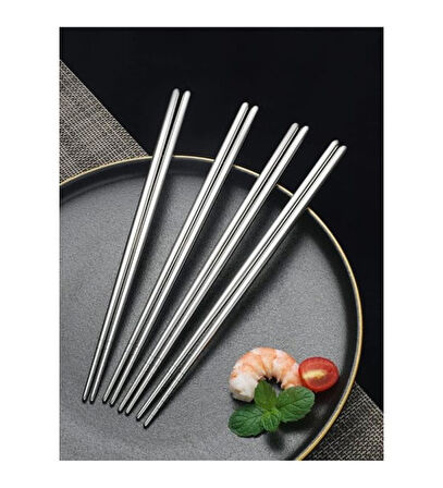 Busstier Metal Chopstick Seti, 22.5 cm, 4'lü Set – Şık ve Dayanıklı Tasarım