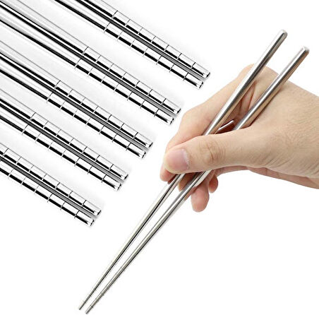 Busstier Metal Chopstick Seti, 22.5 cm, 4'lü Set – Şık ve Dayanıklı Tasarım