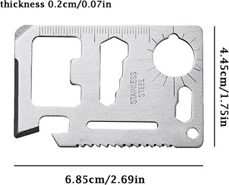 Survival Tool – 11'i 1 Arada Paslanmaz Çelik Çok Amaçlı Hayatta Kalma Aracı