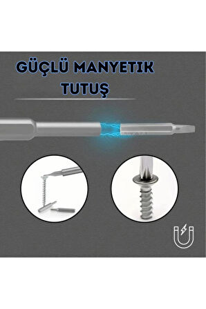 24'lü Hassas Tornavida Seti - Elektronik, Saat, Bilgisayar Tamiri İçin Mıknatıslı Tornavida Seti