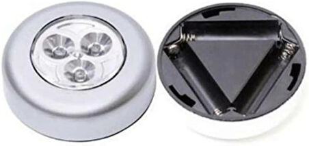Busstier Kablosuz Yapışkanlı Dokunmatik LED Lamba - 3 Ledli Dolap, Gece ve Kamp Lambası