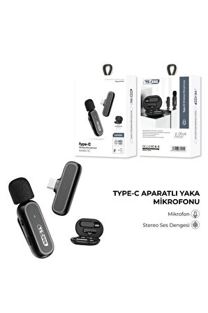 Busstier Type-C Kablosuz Yaka Mikrofonu - HD Ses, Gürültü Engelleme, Şarj Kutulu