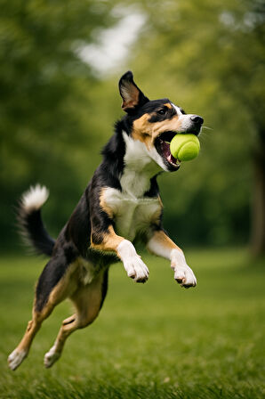 Busstier 2'li Köpek Tenis Topu – 7.5 cm Orta Boy, Dayanıklı, Diş Dostu, Eğitim ve Oyun Oyuncağı