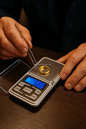 Dijital Hassas Kuyumcu Terazisi 0.01gr-300gr Taşınabilir Mavi Işıklı Cep Elektronik Tartı