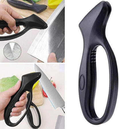 Ergonomik Saplı Portatif Bıçak Bileme Aparatı Paslanmaz Çelik Keskinleştirici El Aleti