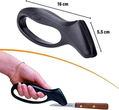 Ergonomik Saplı Portatif Bıçak Bileme Aparatı Paslanmaz Çelik Keskinleştirici El Aleti