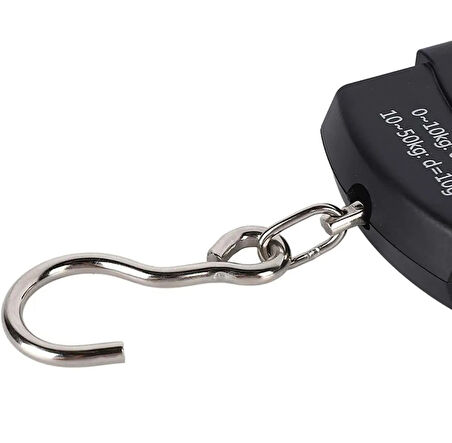 Busstier 50Kg LCD Dijital Bagaj Tartısı Pilli El Terazisi Seyahat Balık Tartma Terazisi