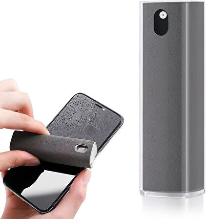 Boş Sprey Şişeli 2’si 1 Arada Mikrofiber Ekran Temizleyici Telefon Tablet Cam Silici