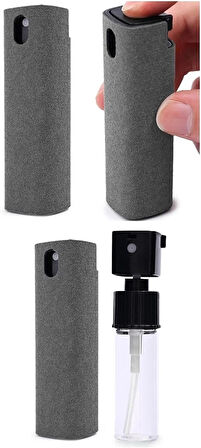 Boş Sprey Şişeli 2’si 1 Arada Mikrofiber Ekran Temizleyici Telefon Tablet Cam Silici