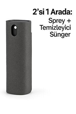 Boş Sprey Şişeli 2’si 1 Arada Mikrofiber Ekran Temizleyici Telefon Tablet Cam Silici