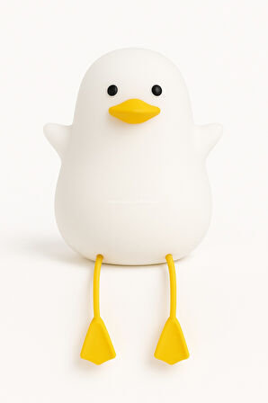 Ördek Figürlü Silikon RGB Dokunmatik Gece Lambası USB Şarjlı Loş Işık Bebek Odası