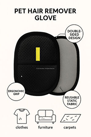 20x15cm Çift Taraflı Statik Tüy Toplama Eldiveni Kedi Köpek Bakım Tarağı Koltuk Halı İçin