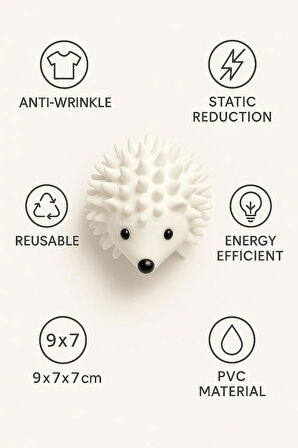 Kirpi Şekilli Kurutma Topu 2'li Set PVC Malzeme Enerji Tasarruflu Kırışıklık Önleyici