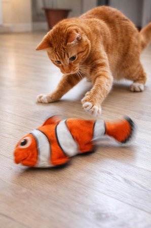 i̇nteraktif balık şeklinde kedi - Balık Şeklinde Kedi Oyuncağı - USB Şarjlı İnteraktif Balık Kedi O