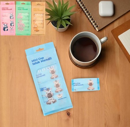 64 Adet Mini Cep Islak Mendil Kokusuz Hassas Ciltlere Uygun Seyahat Tipi 8 Paket Set