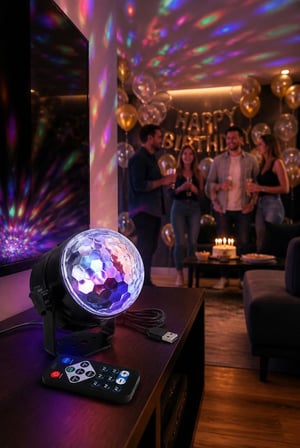 USB Kablolu LED Parti Işığı: Kumandalı RGB Disko Efekt Lambası ile Evinize Renk Katın